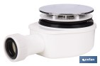 Válvula sifónica extraplana para ducha | Embellecedor cromado de acero inoxidable | Salida horizontal de Ø32-40 mm - Cofan