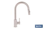 GRIFO DE COCINA EXTENSIBLE GIRATORIO 360° | MATERIAL: ACERO INOXIDABLE 304 | ROCIADOR CON 2 FUNCIONES | CARTUCHO CERÁMICO DE Ø35 MM | LATIGUILLOS DE 50 CM