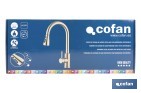 Grifo de cocina extensible dorado con 3 funciones y giro 360° | Material: acero inoxidable | Acabado cepillado | Cartucho cerámico Ø35 mm - Cofan