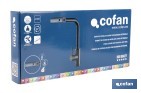 Grifo de cocina negro con 3 funciones y giro 360º | Material: acero inoxidable 304 | Cartucho cerámico de Ø35 mm - Cofan