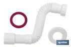 TUBO FLEXIBLE | COLOR BLANCO | LONGITUD: 300-720 MM | PARA LAVABO Y BIDÉ | MEDIDAS: 1" 1/2 Ø32-40 MM  O 1" 1/4  Ø40-50 MM