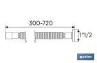 Tubo flessibile | Bianco | Lunghezza: 300-720 mm | Per lavabo e bidet | Dimensioni: 1" 1/2 Ø32-40 mm o 1" 1/4 Ø40-50 mm - Cofan