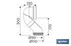 Manguito de conexão | Manguito curvo 45 ° para sanita | Inclui borracha labiada Ø110 mm | Fabricado em polipropileno - Cofan