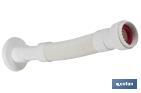 Flexible Waste Pipe 1" 1/2 with Compression Outlet 1" 1/4 | White | Size: 330-690 mm | For Basin-Bidet or Sink Valves - Cofan