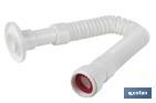 Tube Flexible 1" 1/2 avec réducteur 1" 1/4 | Couleur Blanche | Dimensions 330-690 mm | Pour valves de lavabo-bidet ou évier - Cofan