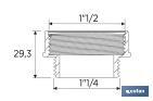 Adaptateur Convertisseur 1" 1/4 mâle - 1" 1/2 femelle | Pour appliquer au tube flexible | Accessoire de Plomberie - Cofan