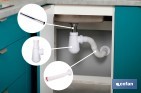 Tubo flexible y extensible para desagüe | Adecuado para lavabo y fregadero | Incluye embellecedor y junta plana | Disponible en diferentes medidas - Cofan