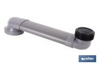 Manguito horizontal ajustable para inodoro | Salida horizontal de Ø90-110 mm y entrada de Ø90 mm | Manguito extensible 170-490 mm - Cofan