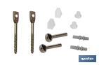 Set of Horizontal Screws | Toilet Fixing Screws | M5 x 75 | Set of Two Screws, Caps and Wall Plugs - Cofan