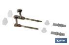 Set of Horizontal Screws | Toilet Fixing Screws | M5 x 75 | Set of Two Screws, Caps and Wall Plugs - Cofan