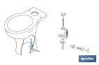 Set of Screws | Toilet Fixing Screws | Horizontal | Set of Bracket, Two Screws, Cups and A Wall Plug - Cofan