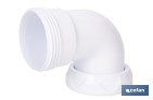 Codo rosca 1 1/2" con valona y tuerca loca | Adecuado para lavabos y fregaderos | Compatible con sifones estándar 1 1/2" - Cofan