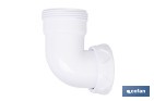 Codo rosca 1 1/2" con valona y tuerca loca | Adecuado para lavabos y fregaderos | Compatible con sifones estándar 1 1/2" - Cofan