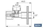 Válvula de Esquadria para máquina de lavar| Medidas: 1/2" x 3/4" | Fabricada em Latão CV617N | Fecho e Abertura 1/4 de Volta - Cofan