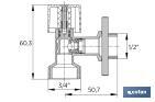 Cofan Angle Valve for Washing Machine | Size: 1/2" x 3/4" | Brass CV617N | 1/4 Turn Angle Valve - Cofan