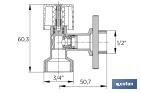 Válvula de Esquadria para máquina de lavar| Medidas: 1/2" x 3/4" | Fabricada em Latão CV617N | Fecho e Abertura 1/4 de Volta - Cofan