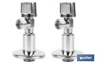 Set of 2 Angle Valves | Brass CW617N | 1/4 Turn Angle Valve - Cofan