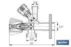 Valvola a squadra | Dimensioni: 1/2" x 3/4" x 3/8" | Modello Combi | Realizzata in ottone CW617N - Cofan