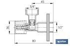 Valve d'Équerre | Dimensions : 1/2" x 3/4" | Volant de Grande Taille Facilitant l'Ouverture et la Fermeture - Cofan