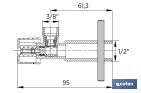 Set of 2 Angle Valves | Size: 1/2" x 3/8" | 1/4 Turn Angle Valve | Brass CW617N - Cofan