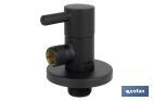ANGLE VALVE | LUX NEGRA MODEL | 1/4 TURN HANDLE | PN16 | BLACK | AVAILABLE IN TWO SIZES