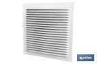 Ventilation grille with mosquito net | White aluminium | Available in various sizes - Cofan