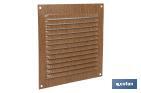 VENTILATION GRILLE | WOOD COLOURED ALUMINIUM | AVAILABLE WITH OR WITHOUT MOSQUITO NET