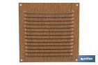 Ventilation grille | Wood coloured aluminium | Available with or without mosquito net - Cofan