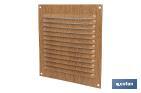 Ventilation grille | Wood coloured aluminium | Available with or without mosquito net - Cofan