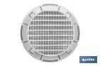 Flush mounting ventilation grille for pipe connection | White aluminium | Available in 2 sizes - Cofan