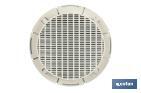 Flush mounting ventilation grille for pipe connection | White aluminium | Available in 2 sizes - Cofan