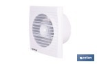 Extractor de aire axial con panel frontal y sistema antirretorno | Protección IP24, color blanco | Disponible en diferentes diámetros - Cofan