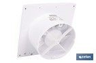 Extractor de aire axial con panel frontal y sistema antirretorno | Protección IP24, color blanco | Disponible en diferentes diámetros - Cofan