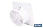 Extractor de aire axial con panel frontal y sistema antirretorno | Protección IP24, color blanco | Disponible en diferentes diámetros - Cofan