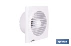 Extractor de aire axial con panel frontal y sistema antirretorno | Protección IP24, color blanco | Disponible en diferentes diámetros - Cofan