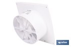 Extractor de aire axial con panel frontal y sistema antirretorno | Protección IP24, color blanco | Disponible en diferentes diámetros - Cofan