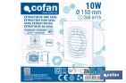 Extractor de aire axial silencioso | Con panel frontal fino y antirretorno | Protección IP45 | Disponible en diferentes diámetros - Cofan