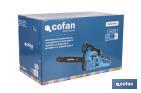Motosierra de gasolina | Motor 2 tiempos | Espada de 20" | Potencia: 2,6 CV | Fácil arranque | Sistema antivibración - Cofan