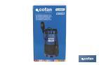 Electrobomba sumergible para aguas sucias y limpias | Potencia: 900 W | Caudal máximo: 18000 l/h | 7 m de inmersión | Interruptor de flotador - Cofan