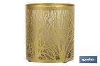 Cylindrical essential oil diffuser | Aromatherapy diffuser | Capacity: 100ml | Cylindrical shape with trees in gold - Cofan