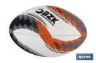 BALÓN DE RUGBY NEGRO-BLANCO-NARANJA (420-460 GR)