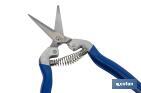 Stainless-steel harvest shears with straight tip and total length of 185mm | Special for gardening works - Cofan