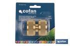 Hose repair connector for irrigation hoses | Available in different sizes | Brass - Cofan