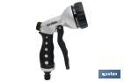 PISTOLA DE RIEGO EN METAL  | 7 POSICIONES DE PULVERIZACIÓN | PARA REGAR PLANTAS O CÉSPED