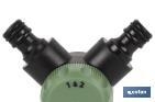 Hose splitter | 2 outlets | Suitable for garden hoses | With tap adapter | Threaded head of 3/4"-1" - Cofan