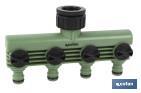 Hose splitter | 4 adjustable outlets | Suitable for garden hoses | With tap adapter - Cofan