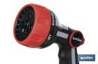 Pistola de riego con 7 modos de flujo y control del caudal con el pulgar - Cofan