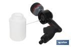 Pistola de riego con 6 posiciones ajustables y depósito para dispensador de jabón de 500 ml - Cofan