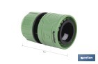 Conector de manguera | Material: ABS | Resistente y duradero | Fácil instalación | Adecuado para mangueras de Ø25 mm | Medidas: Ø5 x 8 cm - Cofan