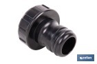 Adaptador de polipropileno con rosca hembra antifugas | Ligero y resistente | Adecuado para riego y mangueras | Salida de 1" - Cofan